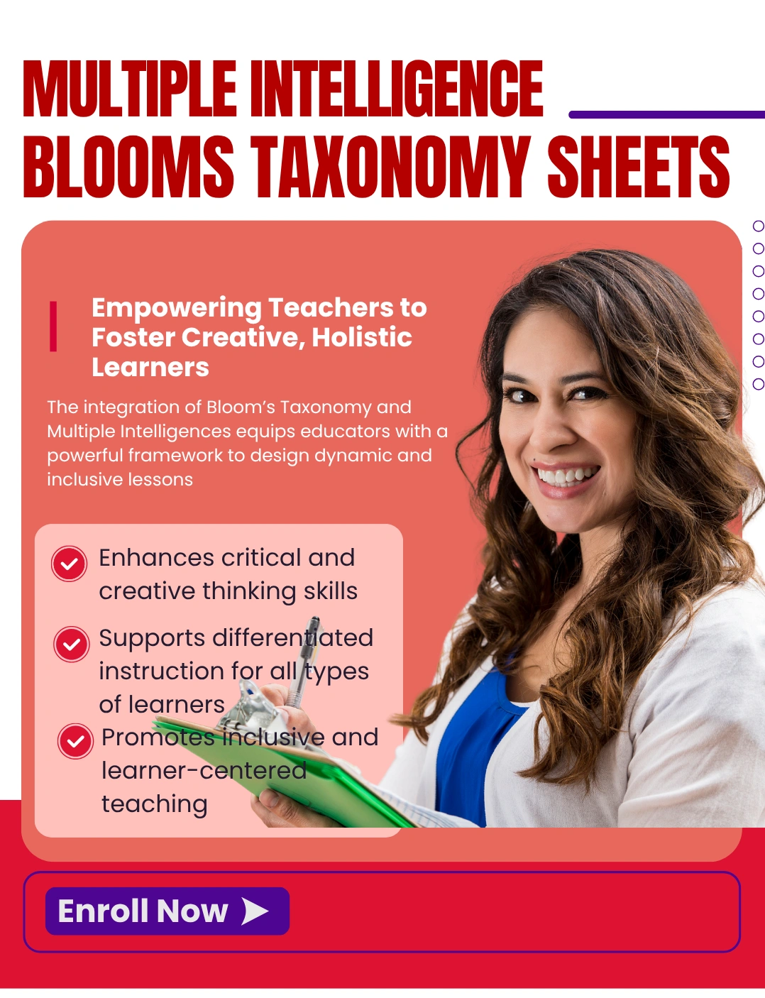 Multiple Intelligence + Blooms Taxonomy Sheets